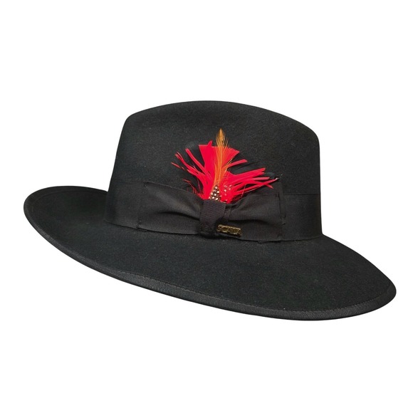 Scala Classico New Yorker Zoot Black 100% Wool Hat Adult Medium Mens - Picture 4 of 15